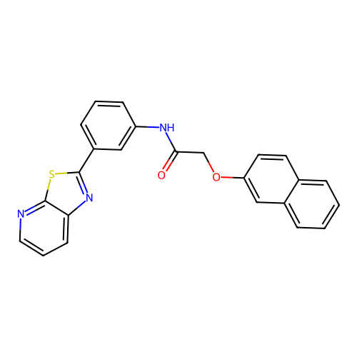 2-(naphthalen-2-yloxy)-N-(3-(thiazolo[5,4-b]pyridin-2-yl)phenyl)acetamide structure