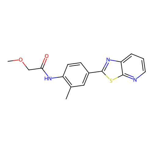 2-methoxy-N-(2-methyl-4-(thiazolo[5,4-b]pyridin-2-yl)phenyl)acetamide structure