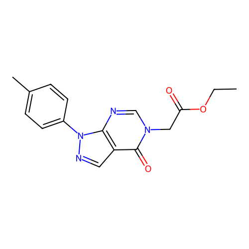 ethyl 2-(4-oxo-1-(p-tolyl)-1H-pyrazolo[3,4-d]pyrimidin-5(4H)-yl)acetate structure