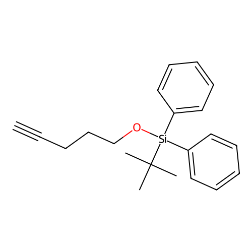 t-Butylpent-4-ynyloxy diphenyl silane structure