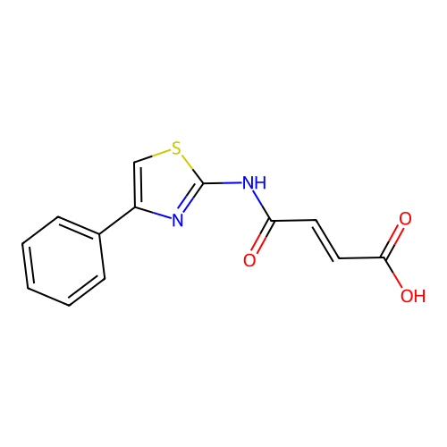4-Oxo-4-[(4-phenyl-1,3-thiazol-2-yl)amino]but-2-enoic acid structure