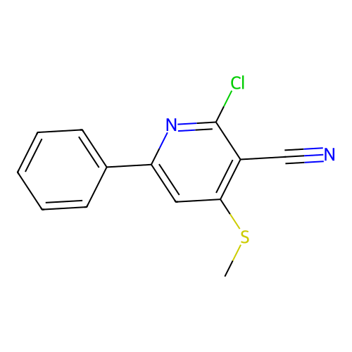 3-Pyridinecarbonitrile, 2-chloro-4-(methylthio)-6-phenyl- structure