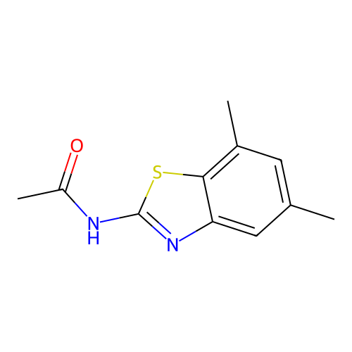 N-(5,7-dimethyl-1,3-benzothiazol-2-yl)acetamide structure