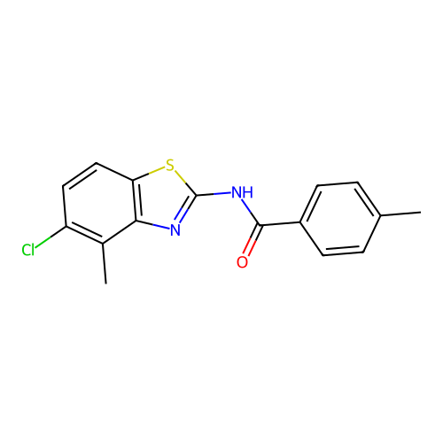 N-(5-chloro-4-methyl-1,3-benzothiazol-2-yl)-4-methylbenzamide structure