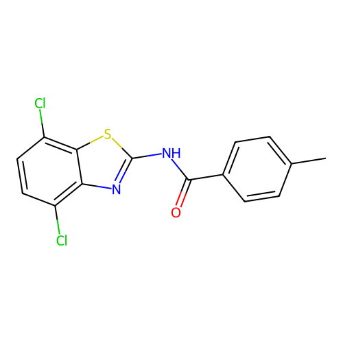 N-(4,7-dichloro-1,3-benzothiazol-2-yl)-4-methylbenzamide structure