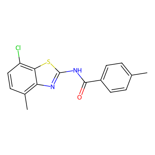 N-(7-chloro-4-methyl-1,3-benzothiazol-2-yl)-4-methylbenzamide structure