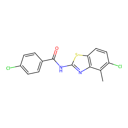 4-chloro-N-(5-chloro-4-methyl-1,3-benzothiazol-2-yl)benzamide structure