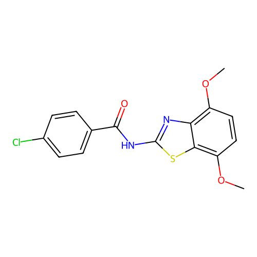 4-chloro-N-(4,7-dimethoxy-1,3-benzothiazol-2-yl)benzamide structure