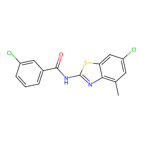 3-chloro-N-(6-chloro-4-methyl-1,3-benzothiazol-2-yl)benzamide structure
