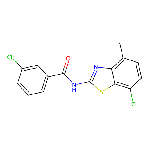 3-chloro-N-(7-chloro-4-methyl-1,3-benzothiazol-2-yl)benzamide structure