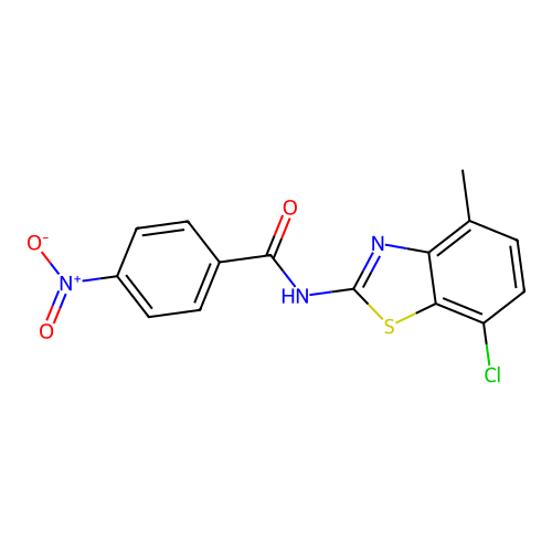 N-(7-chloro-4-methyl-1,3-benzothiazol-2-yl)-4-nitrobenzamide structure