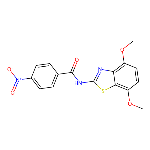N-(4,7-dimethoxy-1,3-benzothiazol-2-yl)-4-nitrobenzamide structure