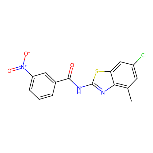 N-(6-chloro-4-methyl-1,3-benzothiazol-2-yl)-3-nitrobenzamide structure