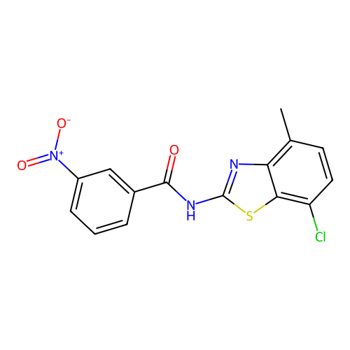 N-(7-chloro-4-methyl-1,3-benzothiazol-2-yl)-3-nitrobenzamide structure
