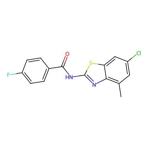 N-(6-chloro-4-methyl-1,3-benzothiazol-2-yl)-4-fluorobenzamide structure