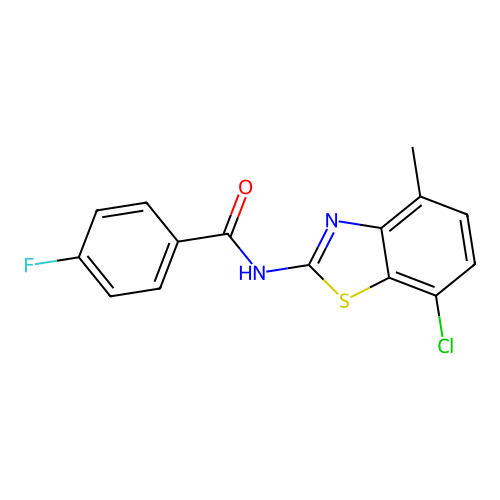 N-(7-chloro-4-methyl-1,3-benzothiazol-2-yl)-4-fluorobenzamide structure
