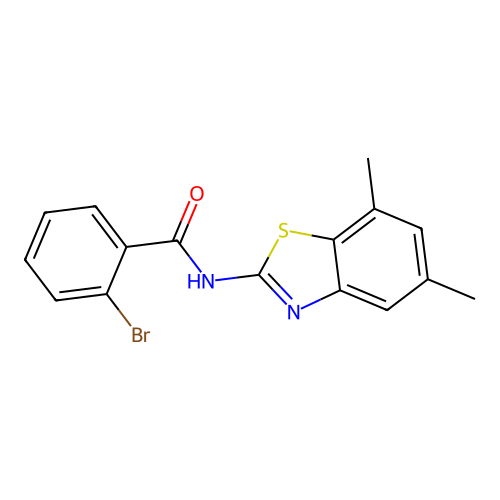 2-bromo-N-(5,7-dimethyl-1,3-benzothiazol-2-yl)benzamide structure