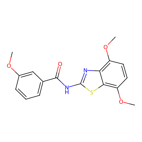 N-(4,7-dimethoxy-1,3-benzothiazol-2-yl)-3-methoxybenzamide structure