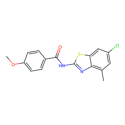 N-(6-chloro-4-methyl-1,3-benzothiazol-2-yl)-4-methoxybenzamide structure