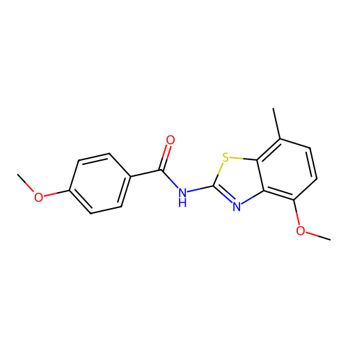 4-methoxy-N-(4-methoxy-7-methyl-1,3-benzothiazol-2-yl)benzamide structure