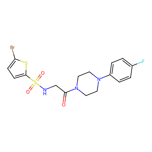 5-Bromo-N-[2-[4-(4-fluorophenyl)-1-piperazinyl]-2-oxoethyl]-2-thiophenesulfonamide structure