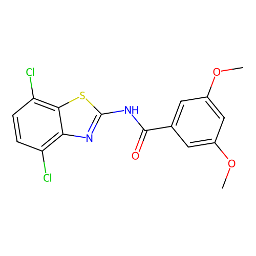 N-(4,7-dichloro-1,3-benzothiazol-2-yl)-3,5-dimethoxybenzamide structure