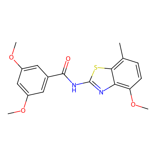 3,5-dimethoxy-N-(4-methoxy-7-methyl-1,3-benzothiazol-2-yl)benzamide structure