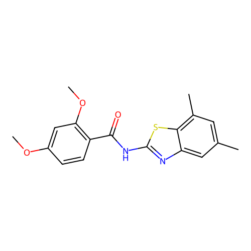 N-(5,7-dimethylbenzo[d]thiazol-2-yl)-2,4-dimethoxybenzamide structure