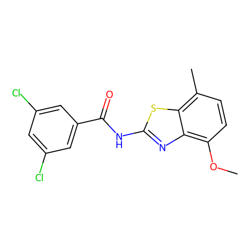 3,5-dichloro-N-(4-methoxy-7-methylbenzo[d]thiazol-2-yl)benzamide structure