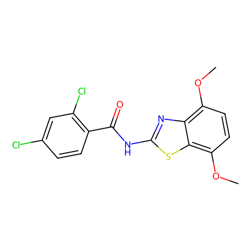 2,4-dichloro-N-(4,7-dimethoxy-1,3-benzothiazol-2-yl)benzamide structure