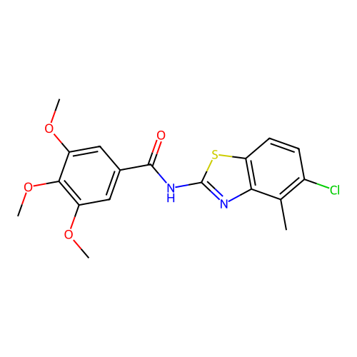 N-(5-chloro-4-methyl-1,3-benzothiazol-2-yl)-3,4,5-trimethoxybenzamide structure