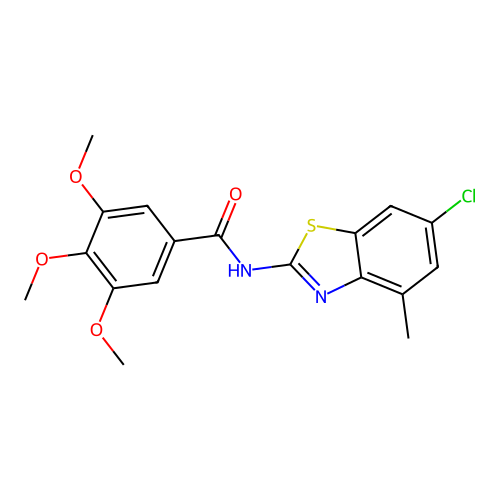 N-(6-chloro-4-methyl-1,3-benzothiazol-2-yl)-3,4,5-trimethoxybenzamide structure