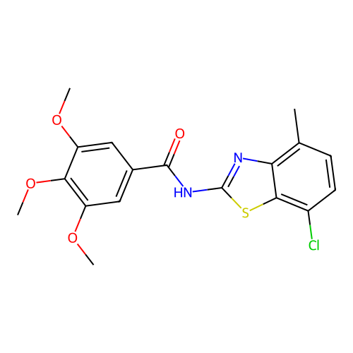 N-(7-chloro-4-methyl-1,3-benzothiazol-2-yl)-3,4,5-trimethoxybenzamide structure
