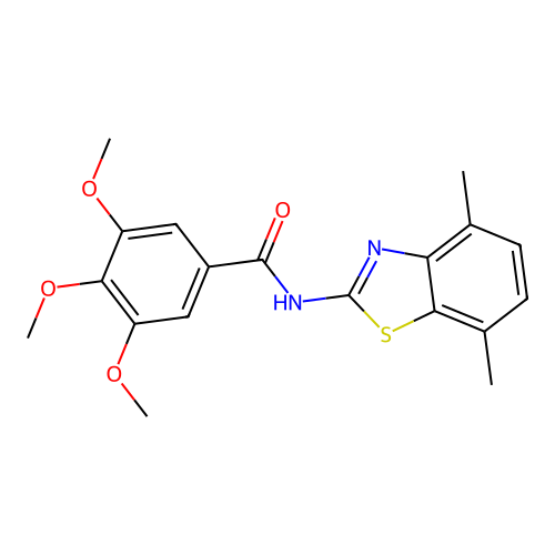 N-(4,7-dimethyl-1,3-benzothiazol-2-yl)-3,4,5-trimethoxybenzamide structure