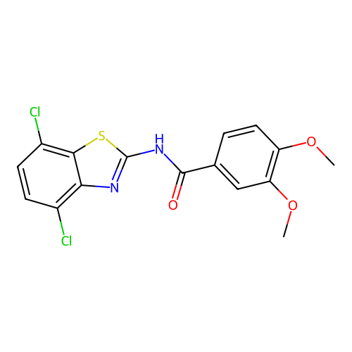 N-(4,7-dichloro-1,3-benzothiazol-2-yl)-3,4-dimethoxybenzamide structure