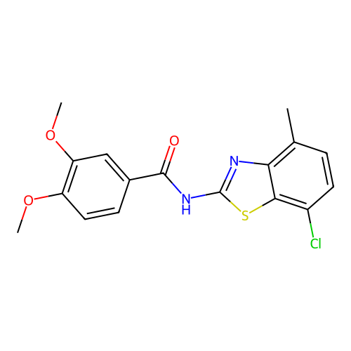 N-(7-chloro-4-methyl-1,3-benzothiazol-2-yl)-3,4-dimethoxybenzamide structure
