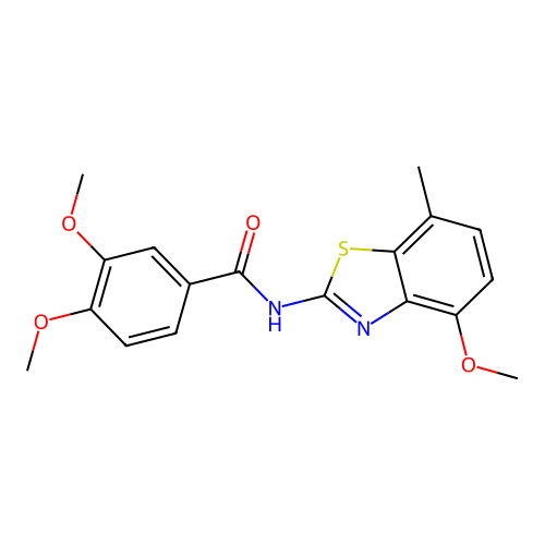 3,4-dimethoxy-N-(4-methoxy-7-methyl-1,3-benzothiazol-2-yl)benzamide structure