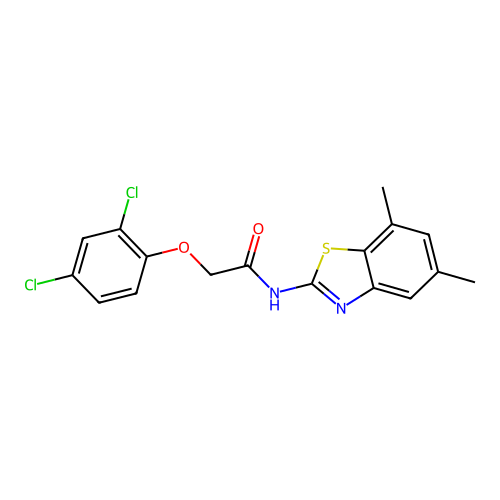 2-(2,4-dichlorophenoxy)-N-(5,7-dimethyl-1,3-benzothiazol-2-yl)acetamide structure