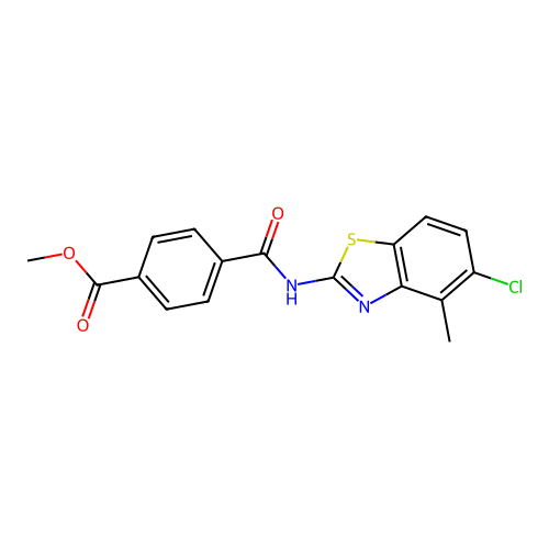 Methyl 4-[(5-chloro-4-methyl-1,3-benzothiazol-2-yl)carbamoyl]benzoate structure