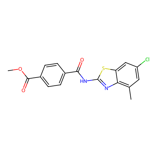 Methyl 4-[(6-chloro-4-methyl-1,3-benzothiazol-2-yl)carbamoyl]benzoate structure