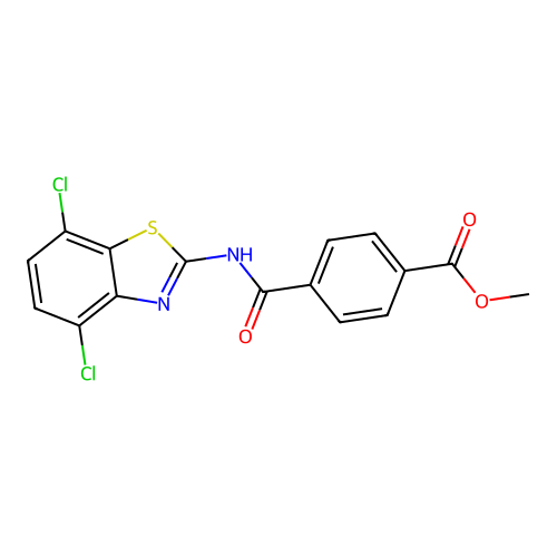 Methyl 4-[(4,7-dichloro-1,3-benzothiazol-2-yl)carbamoyl]benzoate structure