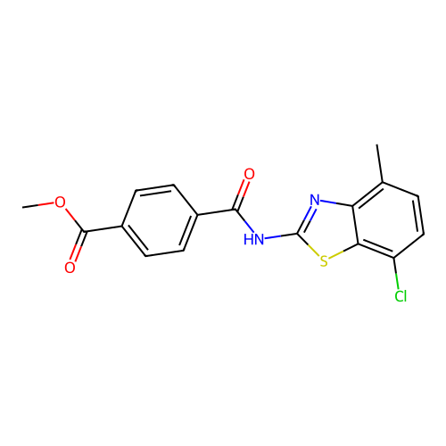 Methyl 4-[(7-chloro-4-methyl-1,3-benzothiazol-2-yl)carbamoyl]benzoate structure