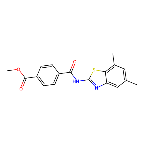 Methyl 4-[(5,7-dimethyl-1,3-benzothiazol-2-yl)carbamoyl]benzoate structure