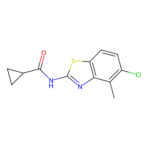N-(5-chloro-4-methyl-1,3-benzothiazol-2-yl)cyclopropanecarboxamide structure
