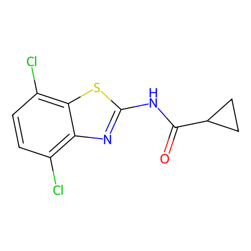 N-(4,7-dichloro-1,3-benzothiazol-2-yl)cyclopropanecarboxamide structure