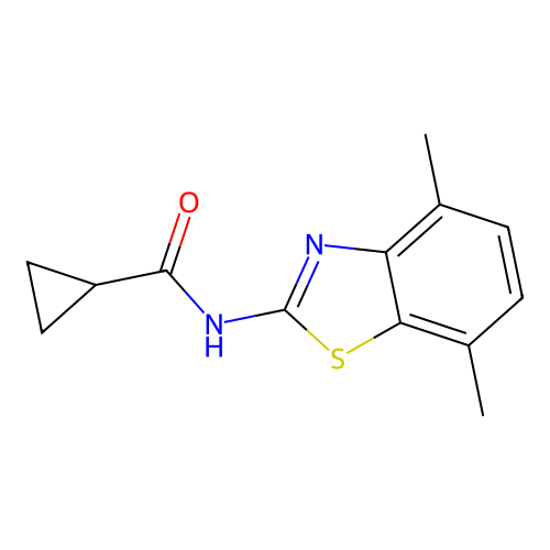 N-(4,7-dimethyl-1,3-benzothiazol-2-yl)cyclopropanecarboxamide structure