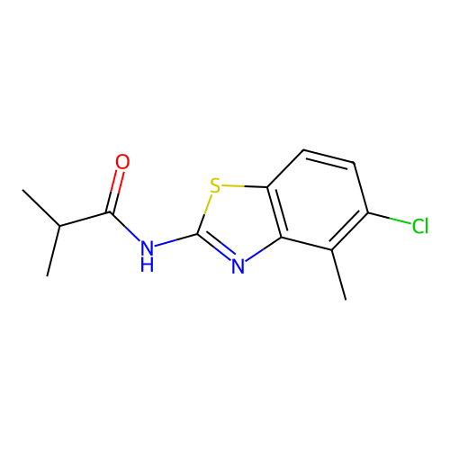 N-(5-chloro-4-methyl-1,3-benzothiazol-2-yl)-2-methylpropanamide structure
