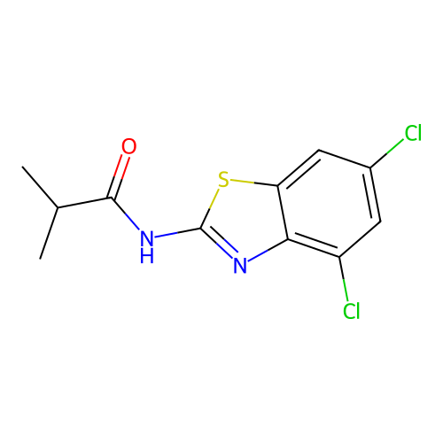 N-(4,6-dichloro-1,3-benzothiazol-2-yl)-2-methylpropanamide structure