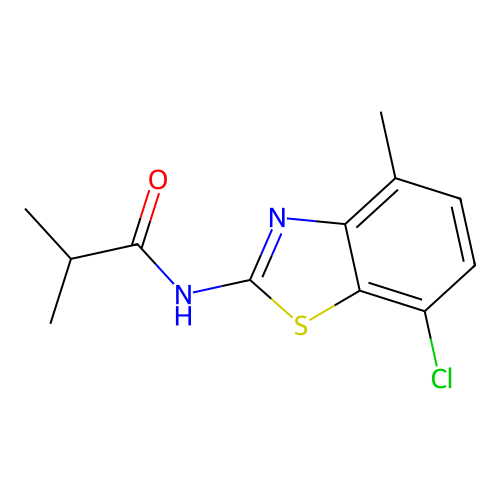 N-(7-chloro-4-methyl-1,3-benzothiazol-2-yl)-2-methylpropanamide structure