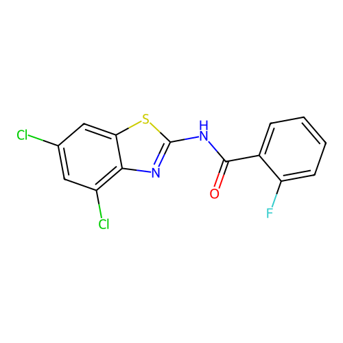 N-(4,6-dichlorobenzo[d]thiazol-2-yl)-2-fluorobenzamide structure